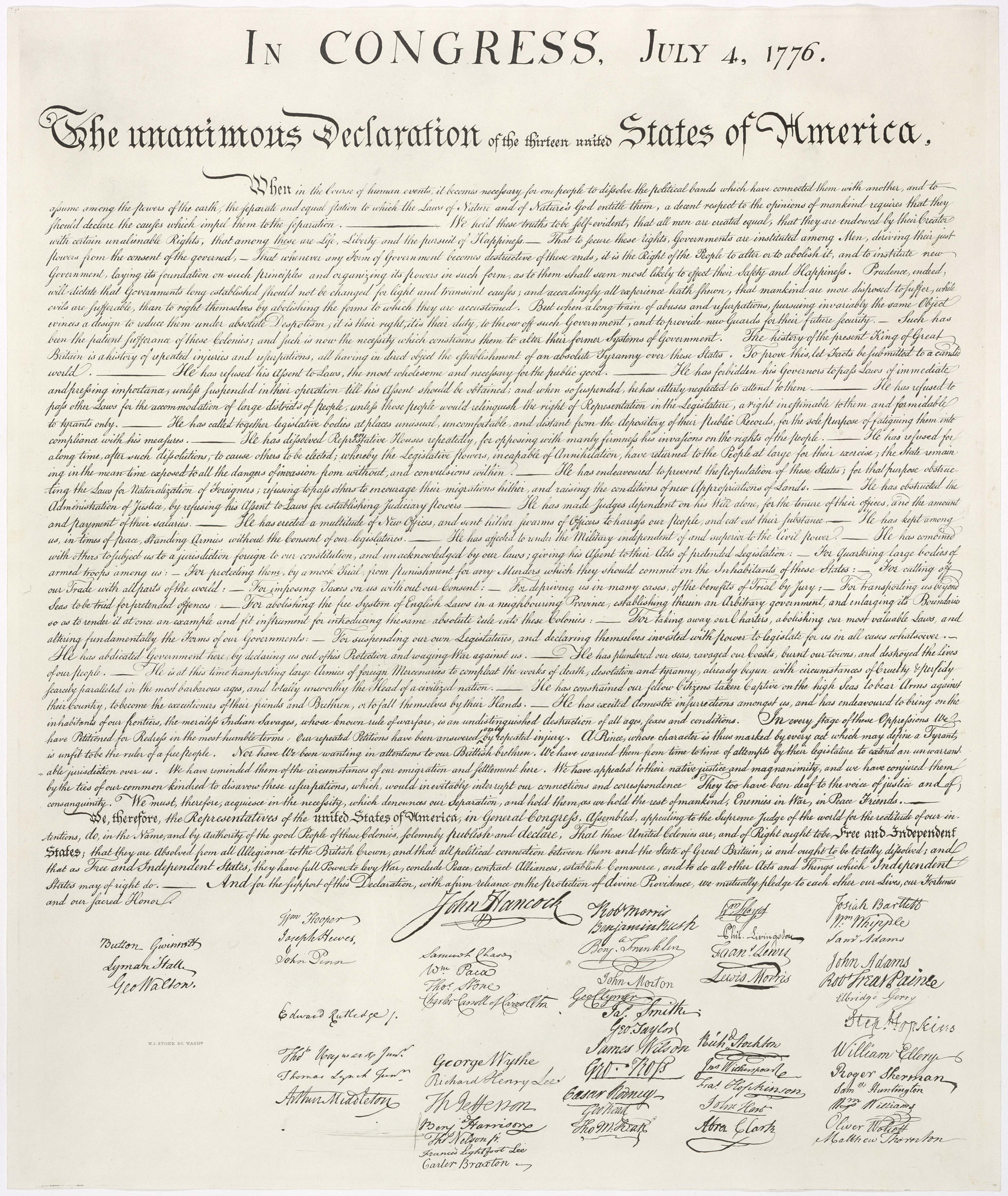 The Declaration of Independence and the.
